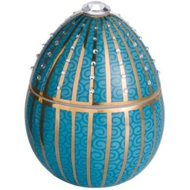 Свічка Ladenac Bois de блакитна Золоті змужки з кристалями 220г 02100200006
