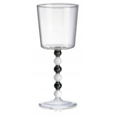 Collier Набір 2 келихи,прозоре скло, біле/сіре стебло,h 20 см IVV 8896.1