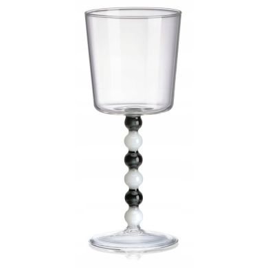 Collier Набор 2 бокала,прозрачное стекло, белый/серый стебель,h 20 см IVV 8896.1