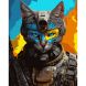 Картина за номерами SANTI Войовничий кіт-привид 40*50 см 954458