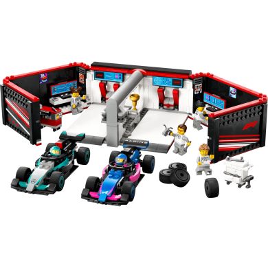 Конструктор Гараж F1 та автомобілі Mercedes-AMG і Alpine LEGO City 60444