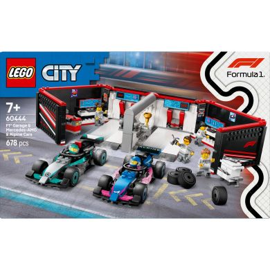 Конструктор Гараж F1 та автомобілі Mercedes-AMG і Alpine LEGO City 60444