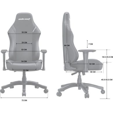 Крісло ігрове Anda Seat Luna L Grey Fabric Size L AD18-44-G-F
