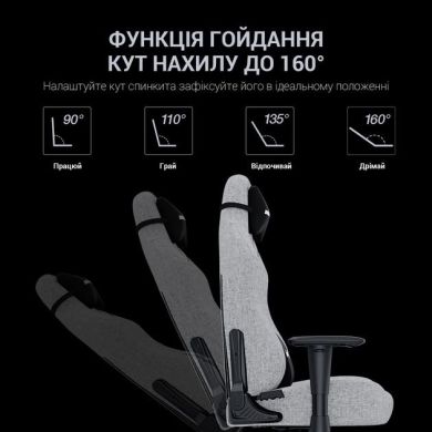 Крісло ігрове Anda Seat Luna L Grey Fabric Size L AD18-44-G-F