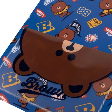 Папка з 20 файлами A4 YES Line Friends. Brown з фронтальною кишенею 492109