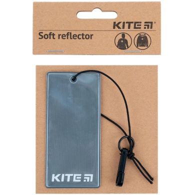 Підвіска м'яка світловідбиваюча, прямокутна, темно-сіра Kite K23-109-1
