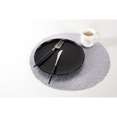 Плейсмат для сервировки CAPELINNI круг, 38 см, серебро ZICZAC ZZ0534SILVER