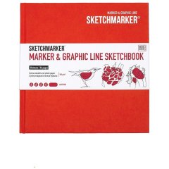 Скетчбук SketchMarker Marker&Graphic 163x163 мм 48 арк. 180 г/м² тверда обкладинка блід.черв. MGLHSQ/LRED