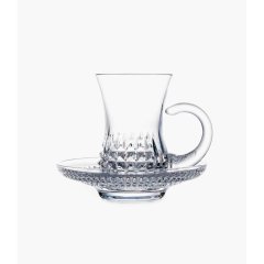 Склянка для чаю з блюдцем DIAMOND, набір 2 шт, кришталь Roga&scaron;ka 130815