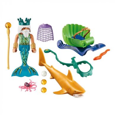 Ігровий набір Playmobil Нептун у візку з акулами 70097