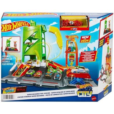 Игровой набор Заправочная станция для суперзарядки Hot Wheels HTN79