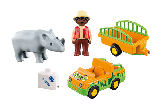 Конструктор Playmobil Джип з причепом і носорогом 70182