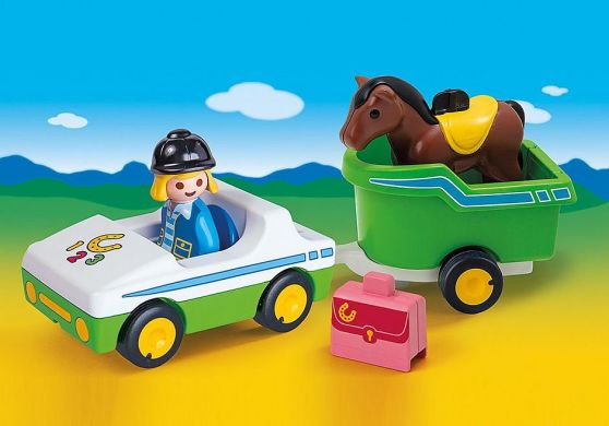 Конструктор Playmobil Машина с повозкой и лошадью 5 деталей 70181