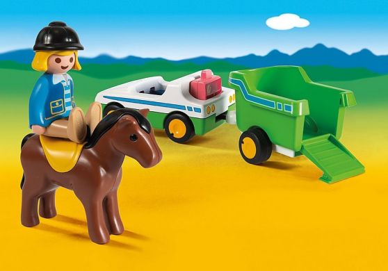 Конструктор Playmobil Машина с повозкой и лошадью 5 деталей 70181