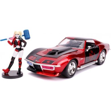 Машина металева Jada Chevrolet Corvette Stingray 1969 + фігурка Харлі Квінн 1:24 253255019
