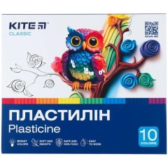 Пластилин, 10 цветов, 200 г. Kite K-084
