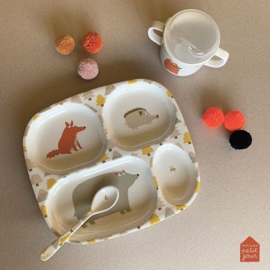 Сервировочный поднос на 4 отделения Приключенческая Maison Petit Jour AA935R, Белый