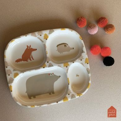Сервировочный поднос на 4 отделения Приключенческая Maison Petit Jour AA935R, Белый
