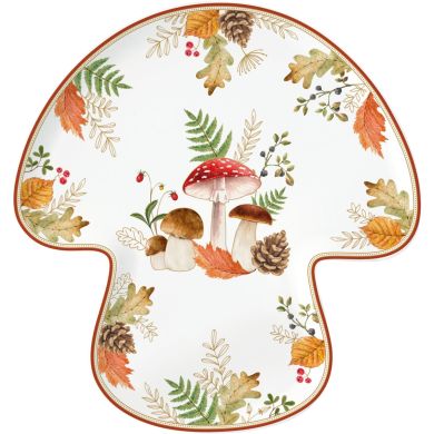 Тарілка у формі гриба 29,5x28см з порцеляни AUTUMN BREEZE POZZI MILANO 2144AUB