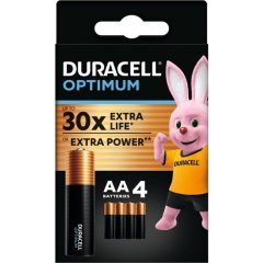 Батарейки алкаліновi Duracell Optimum AA 1х4 шт 5015595