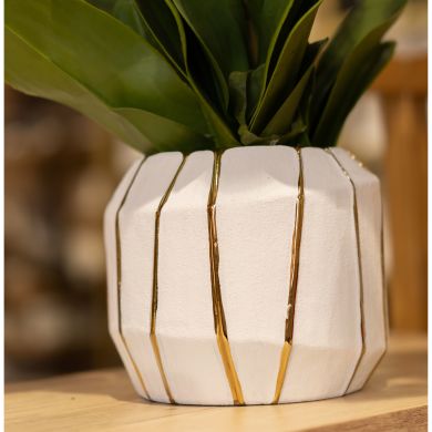 Кашпо Kintsugi маленькое (S) белое золото 15x15x13 Rituali Domestici U31263042A83