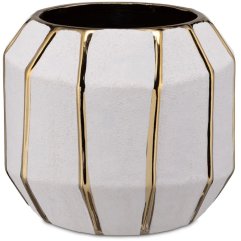 Кашпо Kintsugi маленьке (S) біле золото 15x15x13 Rituali Domestici U31263042A83