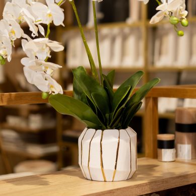 Кашпо Kintsugi маленькое (S) белое золото 15x15x13 Rituali Domestici U31263042A83