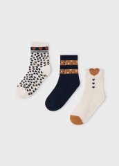 Набір із 3-х шкарпеток із сердечками для дівчинки Mayoral 140 Синій 10808