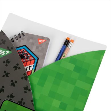 Папка-куток A4 Minecraft, 3 фігурних клапана YES 492086