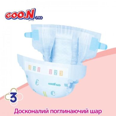 Підгузки японські Goo.N Plus для новонароджених до 5 кг (розмір SS, на липучках, унісекс, 36 шт) 843333 4902011843330