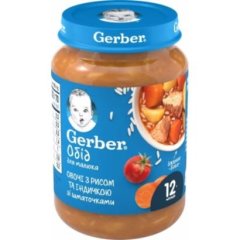 Пюре Gerber Рагу з індички з рисом 190 г 12366347 7613036460989