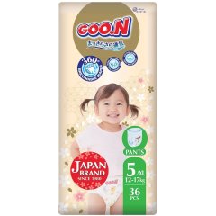 Трусики-підгузки японські GOO.N Premium Soft для дітей 12-17 кг (розмір 5(XL), унісекс, 36 шт) Goo.N Premium Soft 863229, XL