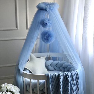 Балдахін З Помпонами блакитний Msonya 0511507, 165 х 900