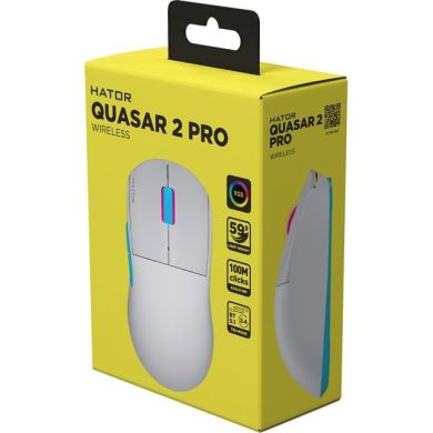Ігрова миша HATOR Quasar 2 PRO wireless HTM561WC white/cyan