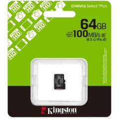 Карта пам'яті Kingston microSD 64GB C10 UHS-I A1 V10 R100MB/s SDCS3/64GBSP
