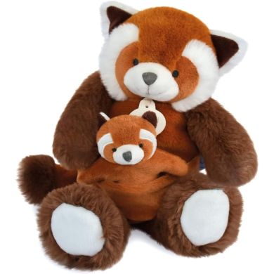 Мягкая игрушка DouDou Панда красная с малышом коллекция Bio в коробке DC3985