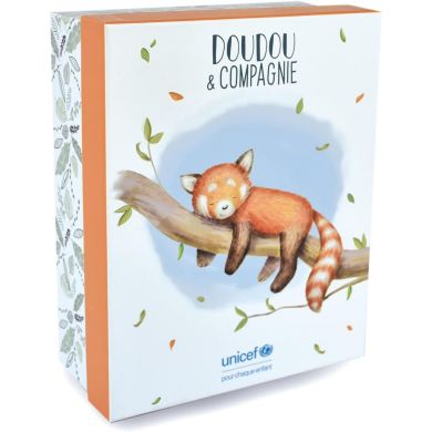 Мягкая игрушка DouDou Панда красная с малышом коллекция Bio в коробке DC3985