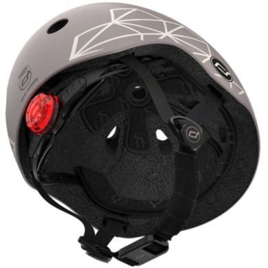 Шолом захисний дитячий Scoot and Ride, коричневий, з ліхтариком, 45-51см SR-181206-BROWNLINES