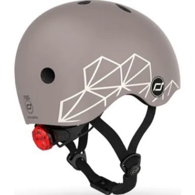 Шолом захисний дитячий Scoot and Ride, коричневий, з ліхтариком, 45-51см SR-181206-BROWNLINES