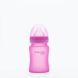 Стеклянная детская термочувствительная бутылочка Everyday Baby 150мл с силиконовой защитой 10202, Малиновый
