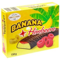 Суфле в шоколаде Hauswirth Banane Plus Himbeere, малина 150г. 24шт/ящ Hauswirth 712.22