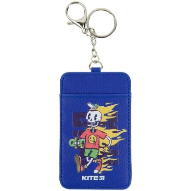 Бейдж с карабином вертикальный синий Kite K22-297-01