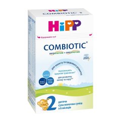 Дитяча суха молочна суміш HiPP Combiotic 2 для подальшого годування 500 г 2440 9062300138761