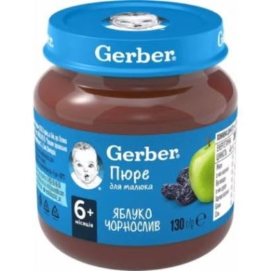 Фруктове пюре Gerber Яблуко і чорнослив з 6 місяців 130 г 12309152/12408491 7613033514951