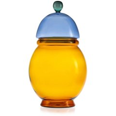 GLI SCACCHI JAR Банка янтарно-синя, h 33,5 см(скло) IVV 9229.1