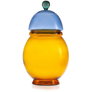 GLI SCACCHI JAR Банка янтарно-синя, h 33,5 см(скло) IVV 9229.1