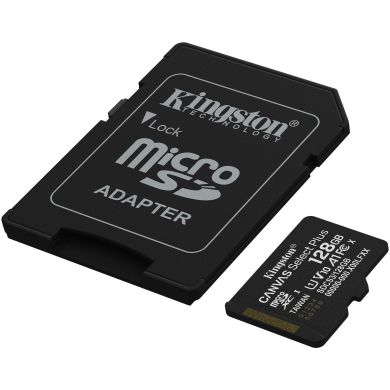 Карта пам'яті Kingston microSD 128GB C10 UHS-I A1 V10 R150MB/s + SD SDCS3/128GB