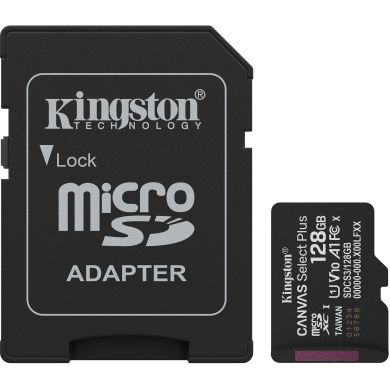 Карта пам'яті Kingston microSD 128GB C10 UHS-I A1 V10 R150MB/s + SD SDCS3/128GB