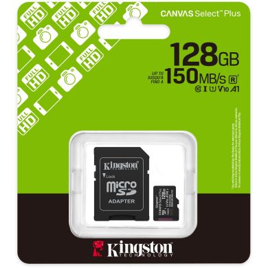 Карта пам'яті Kingston microSD 128GB C10 UHS-I A1 V10 R150MB/s + SD SDCS3/128GB