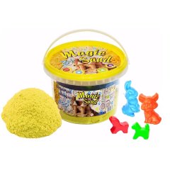 Кінетичний пісок STRATEG Magic sand жовтого кольору, у відрі 0,500 кг